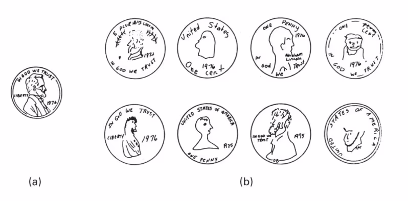Люди рисовали монеты по памяти